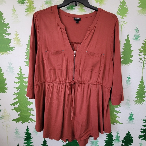 torrid Dresses & Skirts - Torrid Rust Dressc Shirt.